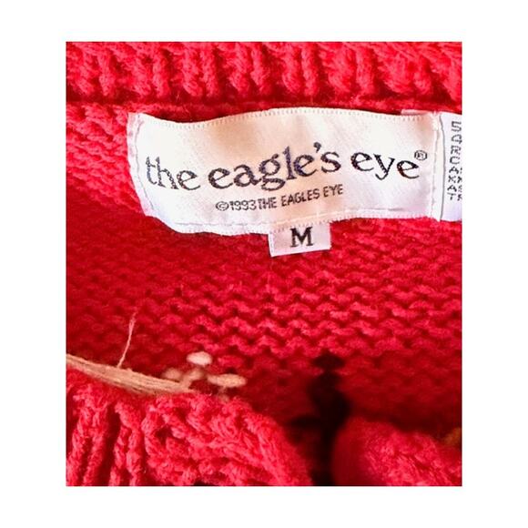 Vintage 1993 The Eagle’s Eye Joyeux Noël Paris Christmas Sweater Cardigan M - Picture 6 of 8